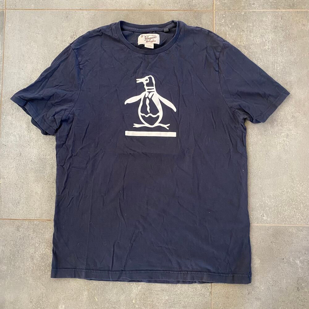 Original Penguin Munsingwear Tag L Men's Navy Blue Crew Neck SS T-Shirt